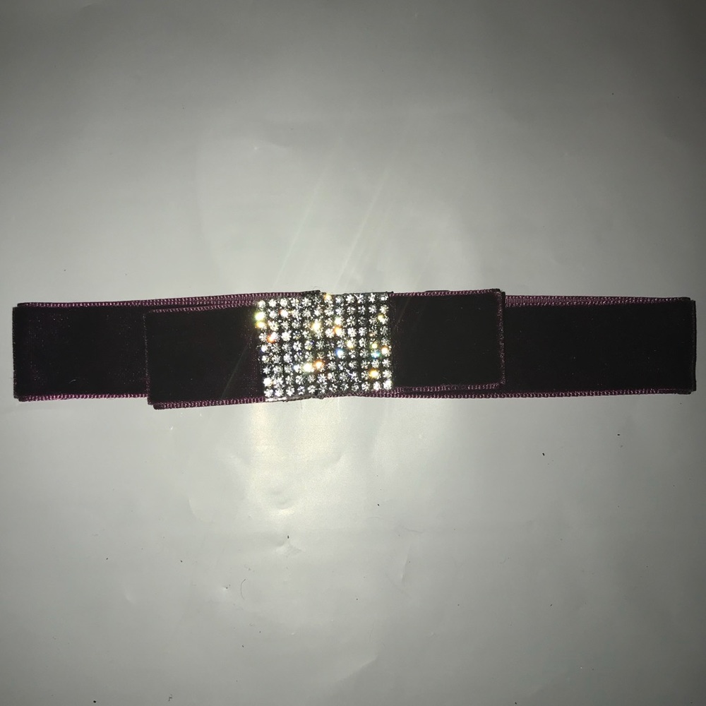 Purple Velvet Rhinestone Choker